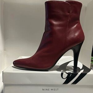 Nine West Red Heel Ankle Boots